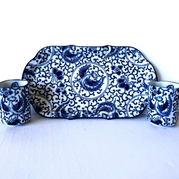 Japanese Tea Set - Phoenix Bird Porcelain - Picture 8 of 16